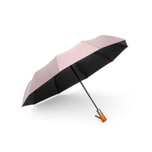 Заредете изображение във визуализатора на галерията – Automatic foldable umbrella with wood handle 10-ribs XXL 115 cm pink
