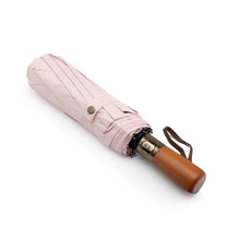 Заредете изображение във визуализатора на галерията – Automatic foldable umbrella with wood handle 10-ribs XXL 115 cm pink
