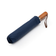 Заредете изображение във визуализатора на галерията – Automatic foldable umbrella with wood handle 10-ribs XXL 115 cm blue

