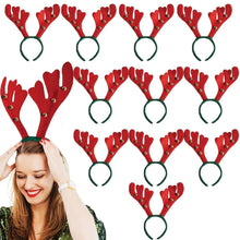 Заредете изображение във визуализатора на галерията – Christmas Headband "Reindeer Antlers with Bells" RC-K-297
