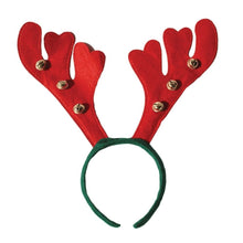 Заредете изображение във визуализатора на галерията – Christmas Headband "Reindeer Antlers with Bells" RC-K-297
