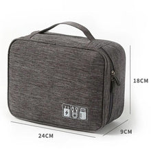 Заредете изображение във визуализатора на галерията – Travel organizer with compartments and handle R-K-1080 gray

