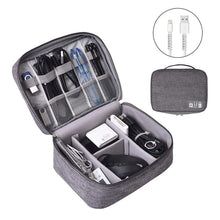 Заредете изображение във визуализатора на галерията – Travel organizer with compartments and handle R-K-1080 gray

