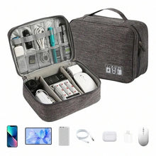 Заредете изображение във визуализатора на галерията – Travel organizer with compartments and handle R-K-1080 gray

