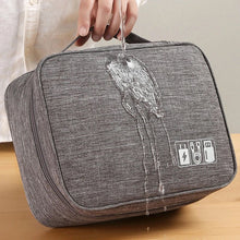 Заредете изображение във визуализатора на галерията – Travel organizer with compartments and handle R-K-1080 gray
