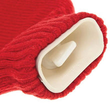 Заредете изображение във визуализатора на галерията – Rubber hot water bottle in a cover "Christmas sweater" pattern 2L RC-K-298 red
