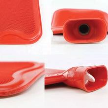 Заредете изображение във визуализатора на галерията – Rubber hot water bottle in a cover "Christmas sweater" pattern 2L RC-K-298 red
