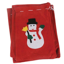 Заредете изображение във визуализатора на галерията – Gift bag under the Christmas tree with a snowman RC-K-279 red
