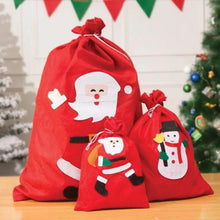 Заредете изображение във визуализатора на галерията – Gift bag under the Christmas tree with a snowman RC-K-279 red
