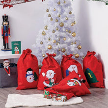 Заредете изображение във визуализатора на галерията – Gift bag under the Christmas tree with a snowman RC-K-279 red
