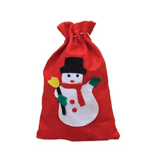 Заредете изображение във визуализатора на галерията – Gift bag under the Christmas tree with a snowman RC-K-279 red
