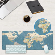 Заредете изображение във визуализатора на галерията – Mouse / keyboard pad "World map" 40 x 90 x 2 mm RC-K-1074 blue
