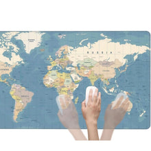 Заредете изображение във визуализатора на галерията – Mouse / keyboard pad "World map" 40 x 90 x 2 mm RC-K-1074 blue
