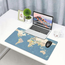 Заредете изображение във визуализатора на галерията – Mouse / keyboard pad "World map" 40 x 90 x 2 mm RC-K-1074 blue
