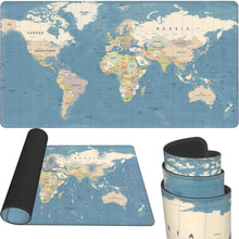 Заредете изображение във визуализатора на галерията – Mouse / keyboard pad "World map" 40 x 90 x 2 mm RC-K-1074 blue
