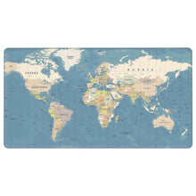Заредете изображение във визуализатора на галерията – Mouse / keyboard pad "World map" 40 x 90 x 2 mm RC-K-1074 blue
