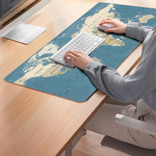 Заредете изображение във визуализатора на галерията – Mouse / keyboard pad "World map" 40 x 90 x 2 mm RC-K-1074 blue
