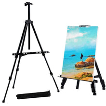 Заредете изображение във визуализатора на галерията – Aluminum painting easel with cover 155 cm RC-K-1096 black
