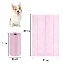 Заредете изображение във визуализатора на галерията – Plastic bags for dog excrement STRONG 8 rolls 120 pcs RC-K-778 pink
