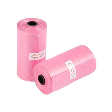 Заредете изображение във визуализатора на галерията – Plastic bags for dog excrement STRONG 8 rolls 120 pcs RC-K-778 pink
