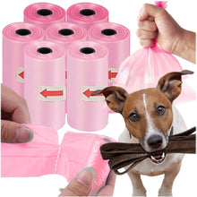 Заредете изображение във визуализатора на галерията – Plastic bags for dog excrement STRONG 8 rolls 120 pcs RC-K-778 pink
