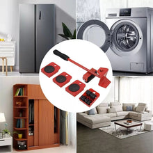 Заредете изображение във визуализатора на галерията – Set of rollers for moving furniture 150 kg RC-K-1344 red
