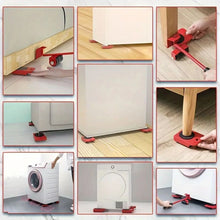 Заредете изображение във визуализатора на галерията – Set of rollers for moving furniture 150 kg RC-K-1344 red
