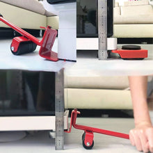 Заредете изображение във визуализатора на галерията – Set of rollers for moving furniture 150 kg RC-K-1344 red
