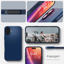 Заредете изображение във визуализатора на галерията – Оригинален гръб SPIGEN THIN FIT MAG compatible with MagSafe for IPHONE 16 тъмно син син
