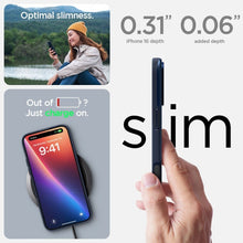Заредете изображение във визуализатора на галерията – Оригинален гръб SPIGEN THIN FIT MAG compatible with MagSafe for IPHONE 16 тъмно син син
