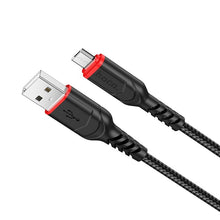 Заредете изображение във визуализатора на галерията – Кабел Hoco USB A to Micro USB 2,4A X59 3 m черен
