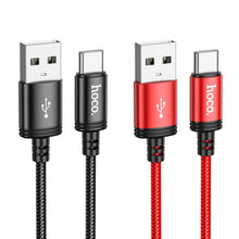 Заредете изображение във визуализатора на галерията – Кабел Hoco USB A to Type C 3A X89 1 m черен
