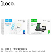 Заредете изображение във визуализатора на галерията – HOCO wireless charger compatible with iWatch with clock 2A 15W CQ9 white

