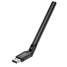 Заредете изображение във визуализатора на галерията – HOCO wireless network card with external antena USB Wifi4 HI32 black
