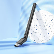 Заредете изображение във визуализатора на галерията – HOCO wireless network card with external antena USB Wifi4 HI32 black
