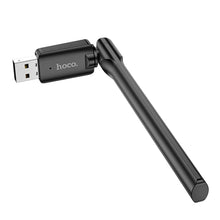 Заредете изображение във визуализатора на галерията – HOCO wireless network card with external antena USB Wifi4 HI32 black
