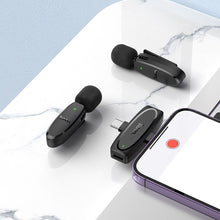 Заредете изображение във визуализатора на галерията – HOCO 2 x lavalier wireless microphone Lightning / Type C L15 black
