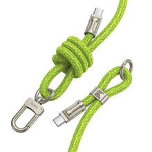 Заредете изображение във визуализатора на галерията – Кабел Hoco Type C to Type C lanyard shape 3A 60W GH7 1,8 m fluorescent зелен
