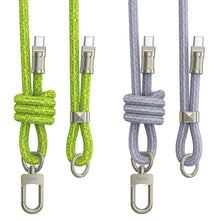 Заредете изображение във визуализатора на галерията – Кабел Hoco Type C to Type C lanyard shape 3A 60W GH7 1,8 m fluorescent зелен
