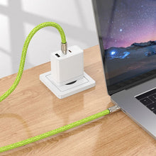 Заредете изображение във визуализатора на галерията – Кабел Hoco Type C to Type C lanyard shape 3A 60W GH7 1,8 m fluorescent зелен
