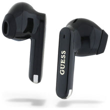 Заредете изображение във визуализатора на галерията – GUESS wireless earphones bluetooth TWS GUTWSC2MCDSK (Elongated Metallic Classic Printed Logo) black
