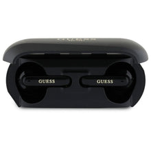Заредете изображение във визуализатора на галерията – GUESS wireless earphones bluetooth TWS GUTWSC2MCDSK (Elongated Metallic Classic Printed Logo) black
