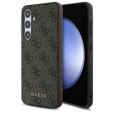 Оригинален гръб GUESS за SAMSUNG S24 FE GUHCS24FEG4GFBR (HC PU 4G Metal Logo) кафяв