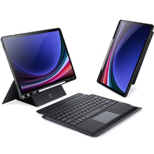 Заредете изображение във визуализатора на галерията – DUX DUCIS case DK foldable with Wireless Keyboard for SAMSUNG Tab S10 Plus/S9 Plus/S9 FE Plus black
