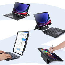 Заредете изображение във визуализатора на галерията – DUX DUCIS case DK foldable with Wireless Keyboard for SAMSUNG Tab S10 Plus/S9 Plus/S9 FE Plus black
