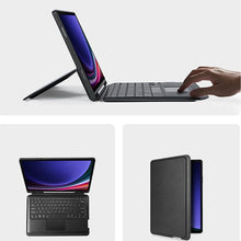 Заредете изображение във визуализатора на галерията – DUX DUCIS case DK foldable with Wireless Keyboard for SAMSUNG Tab S10 Plus/S9 Plus/S9 FE Plus black
