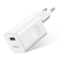 Заредете изображение във визуализатора на галерията – Baseus Charging Quick Charger Travel Charger Adapter Wall Charger USB Quick Charge 3.0 QC 3.0 biały white (CCALL-BX02)
