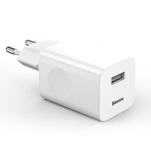 Заредете изображение във визуализатора на галерията – Baseus Charging Quick Charger Travel Charger Adapter Wall Charger USB Quick Charge 3.0 QC 3.0 biały white (CCALL-BX02)
