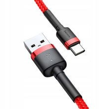 Заредете изображение във визуализатора на галерията – Baseus Cafule Cable Durable Nylon Braided Wire USB / USB-C QC3.0 3A 0,5M red (CATKLF-A09)
