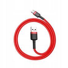 Заредете изображение във визуализатора на галерията – Baseus Cafule Cable Durable Nylon Braided Wire USB / USB-C QC3.0 3A 0,5M red (CATKLF-A09)
